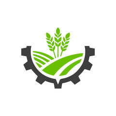 Fototapeta premium Modern agriculture technology logo.