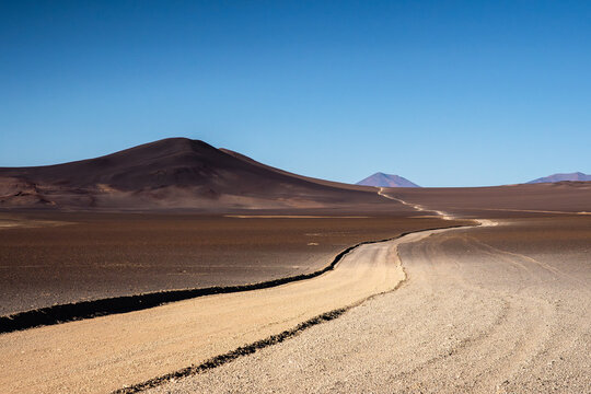 Winding desert road in La Puna, Argentina