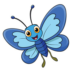 Blue butterfly on a white background