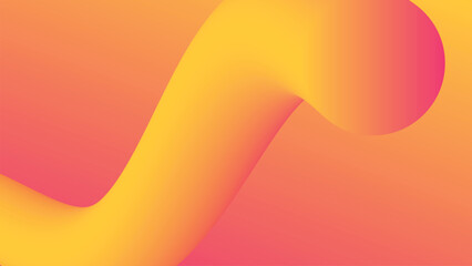 Curved Yellow Shape on Pink Background