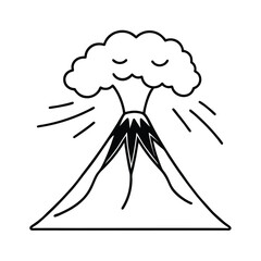 vector volcano eruption scene