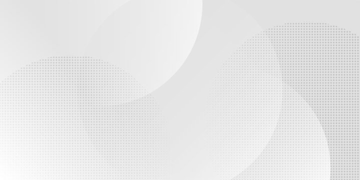 Minimalist white and gray abstract background with soft geometric shapes and halftone dot patterns. Elegant and clean design perfect for business, tech, or corporate presentations.
