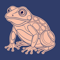 Frog Line Art Vector 