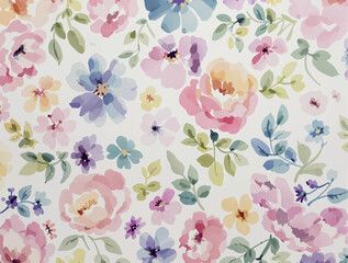Seamless floral background, watercolor floral pattern