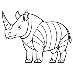 Rhinoceros Line Art Vector 