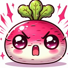 Obraz premium radish cartoon character angry