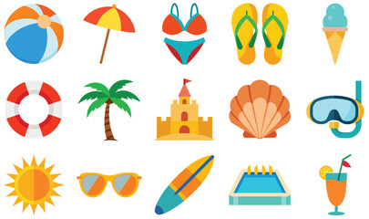 Fototapeta premium summer icons set