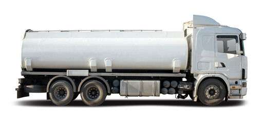 Fuel Tanker side view isolated on transparent background. PNG 