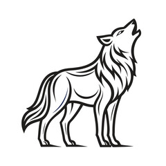 Wolf Line Art Vector