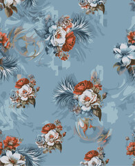 seamless flower allover pattern design print