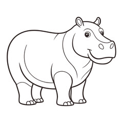 Hippopotamus Line Art Vector