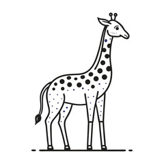 Naklejka premium Giraffe Line Art Vector