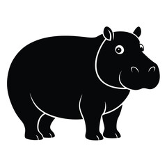 Hippopotamus Silhouette Vector 