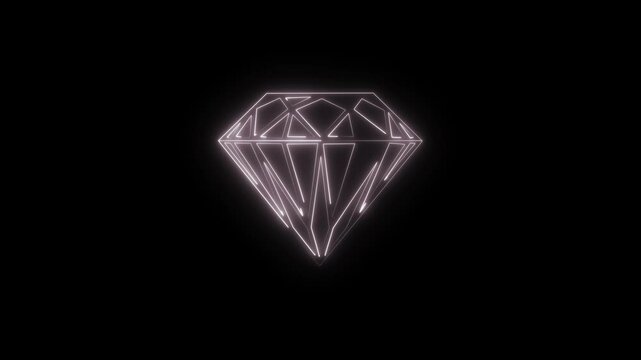 Neon vertical glow diamond logo black background wheat animation