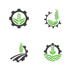 set of bundle modern agriculture logo.