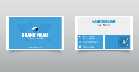 Blue Modern Corporate Business Card Template