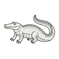 Crocodile Line Art Vector