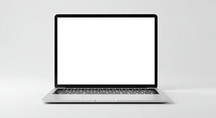 High-resolution PNG laptop mockup with a transparent background and empty display, ready for your creative projects.isolated white background