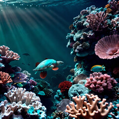 Obraz premium sea turtle swimming in the sea