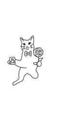 cat proposed line art illustration hand drawing meme
