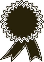 Black rim and white center ribbon badge