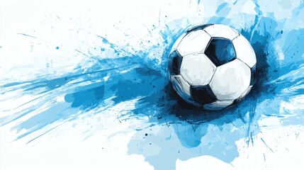Fototapeta premium Design template for soccer. Banner for football with blue theme and sport layout design. 