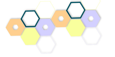 High-Tech Abstract 3D Colorful Geometric  hexagon Structure with Polygonal Honeycomb Pattern and Luxury Design Elements for a Contemporary Vector Background