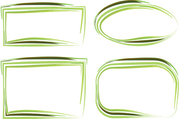 green colorful painted brush stokes abstract line frames