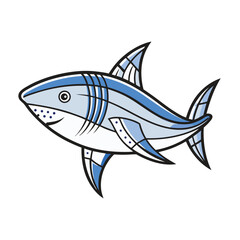 Shark Line Art Vector 