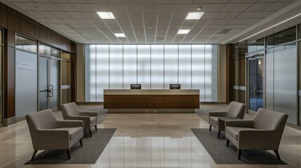 46. Reception area with ambient backlit panels and cozy seating