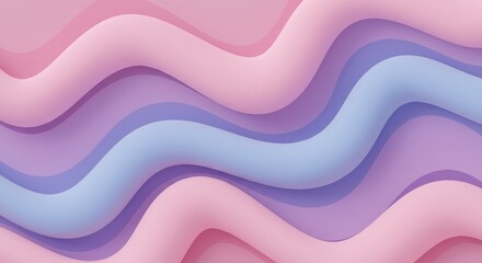 Fototapeta premium Pastel Waves: Abstract Gradient Background with Soft Pink, Purple, and Blue Tones