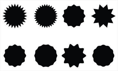 Starburst sticker shapes