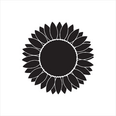 Sunflower Silhouette Vector Illustration