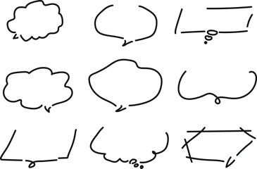 Simple Line Art Speech Bubbles – Handwritten Vector Set of Sketchy Talk Balloons, Thought Clouds, and Message Frames for Designers and Illustrators