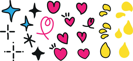 Hand-Drawn Manga Emotion Icons – Expressive Anime Style Facial Expression Vector Set for Comic Art and Graphic Design