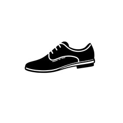 Oxford Shoe Icon: A bold, monochrome illustration depicts a classic Oxford shoe, showcasing its lace-up detail and sleek silhouette.