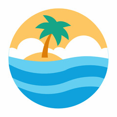 Beach icon icon on white background