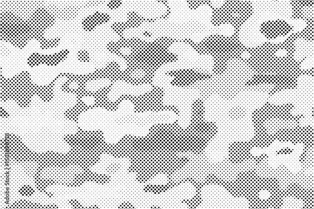 Fototapete Abstract halftone camouflage military texture background soldier repeated seamless pattern. Dotted camouflage pattern background seamless vector illustration.