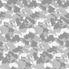 Abstract halftone camouflage military texture background soldier repeated seamless pattern. Dotted camouflage pattern background seamless vector illustration.