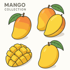 mango style vector cartoon illustration collection
