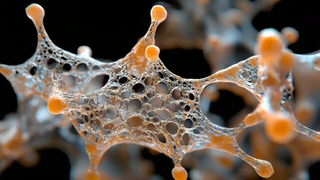 Intricate microcellular structures displaying cellular dynamics and interactions in biological contexts