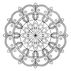 Beautiful flower art and mandala vector design.Vector hand drawn doodle mandala. Outline Mandala for Coloring Book Page. Oriental Mandala vector. Mandala Coloring book line art vector illustration. Ve