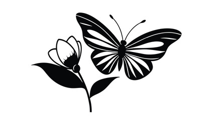 Obraz premium Butterfly Landing on a Flower