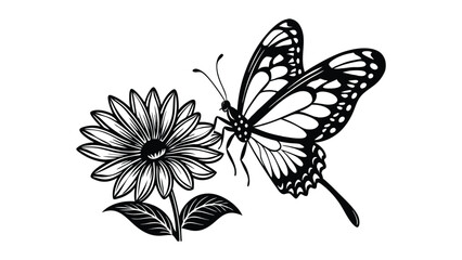 Butterfly Landing on a Flower