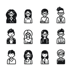 Cartoon Vector Avatars of School Children