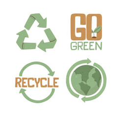 Go Green and Recycle Badge Set