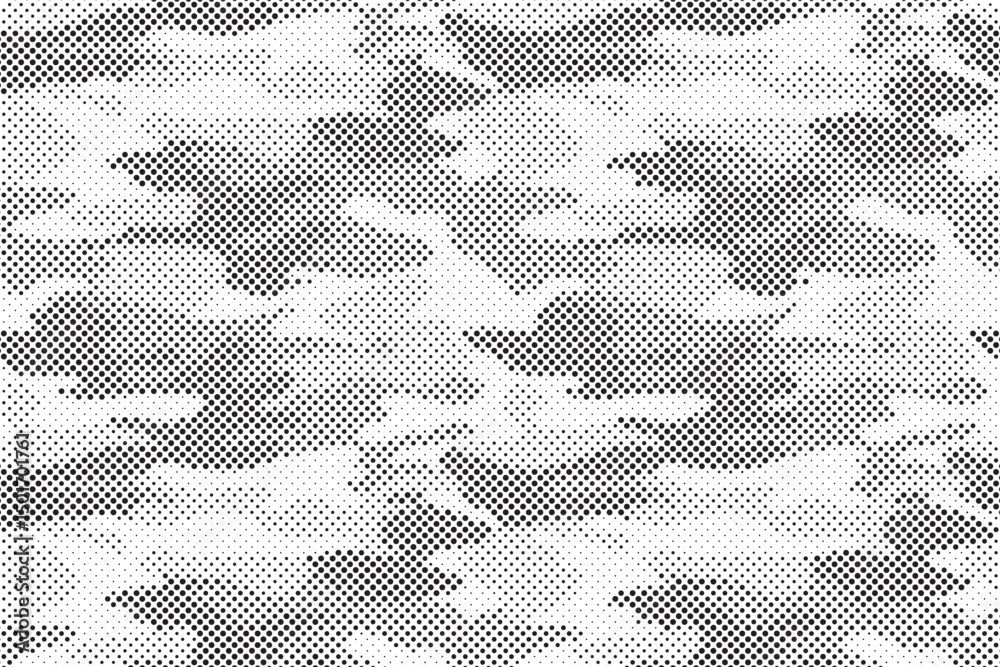 Fototapete abstract halftone camouflage military texture background soldier repeated seamless pattern. dotted c