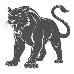 Obraz premium Aggressive panther silhouette vector graphic