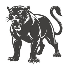 Obraz premium Aggressive panther silhouette vector graphic