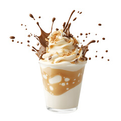 Delicious Chocolate Caramel Frappuccino with Whipped Cream and Crumbles